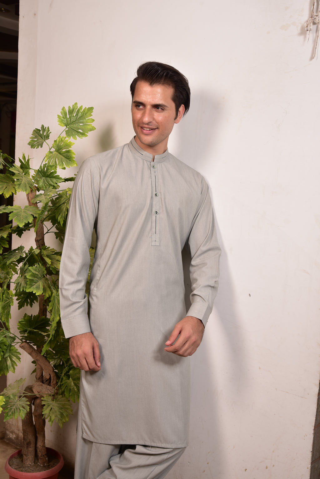 Light Grey/Sliver Kurta Trousers/Shalwar