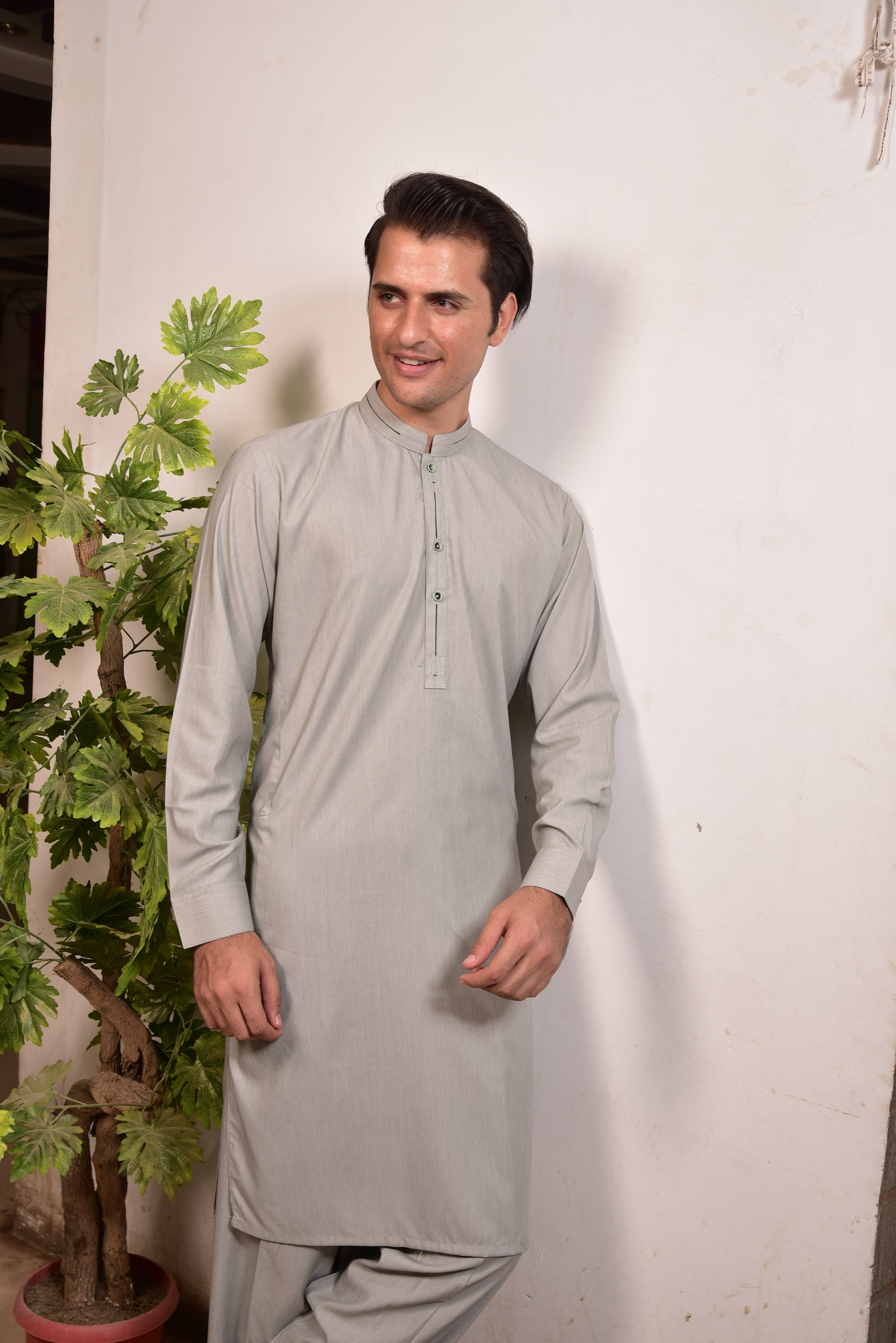 Light Grey/Sliver Kurta Trousers/Shalwar