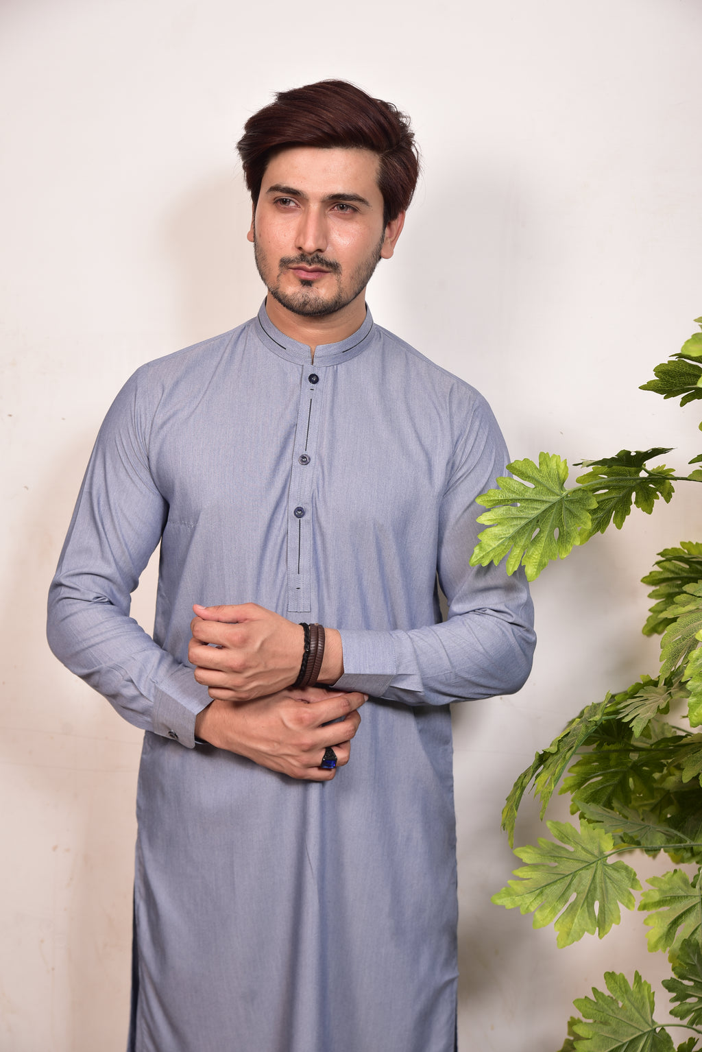 Steel Blue Kurta Trousers/Shalwar