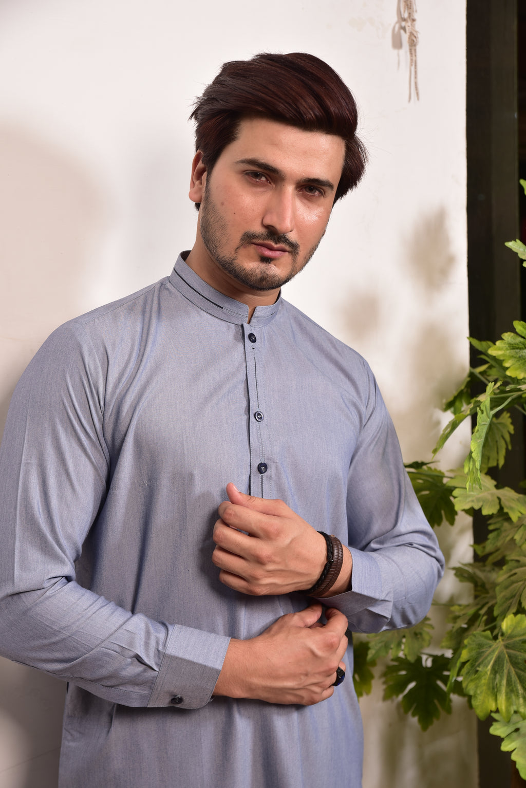 Steel Blue Kurta Trousers/Shalwar