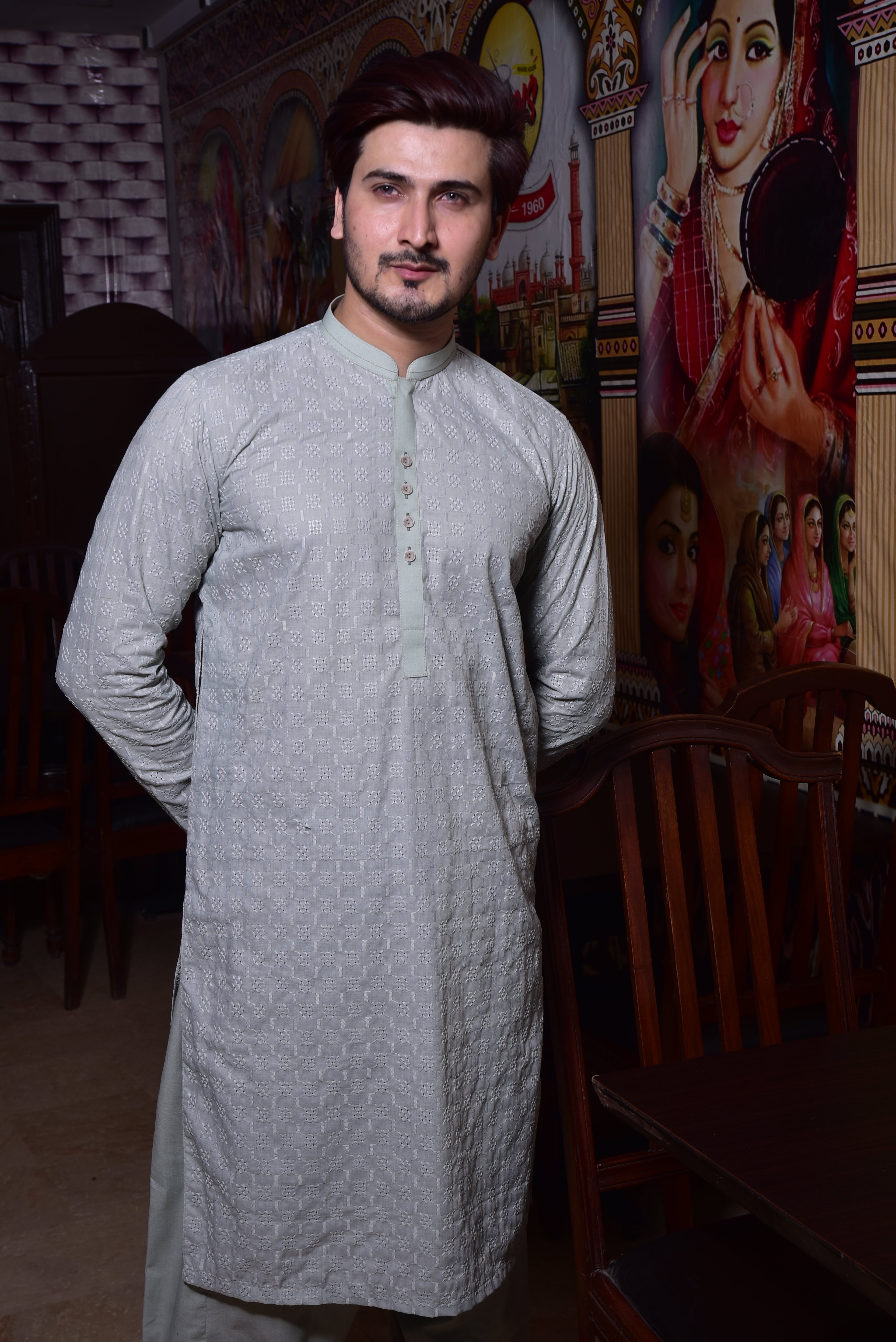 Light Grey Kurta Trousers/Shalwar