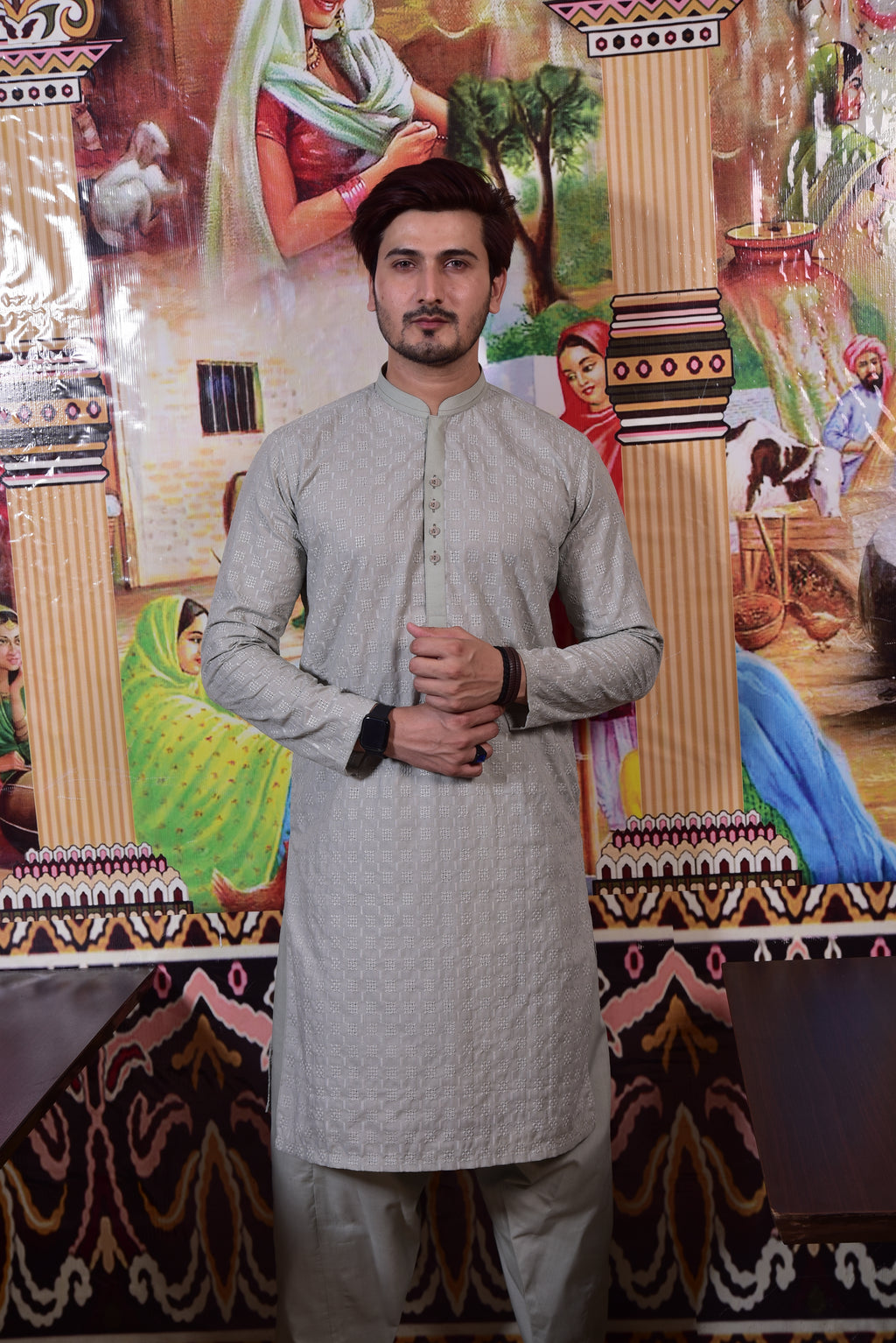 Light Grey Kurta Trousers/Shalwar