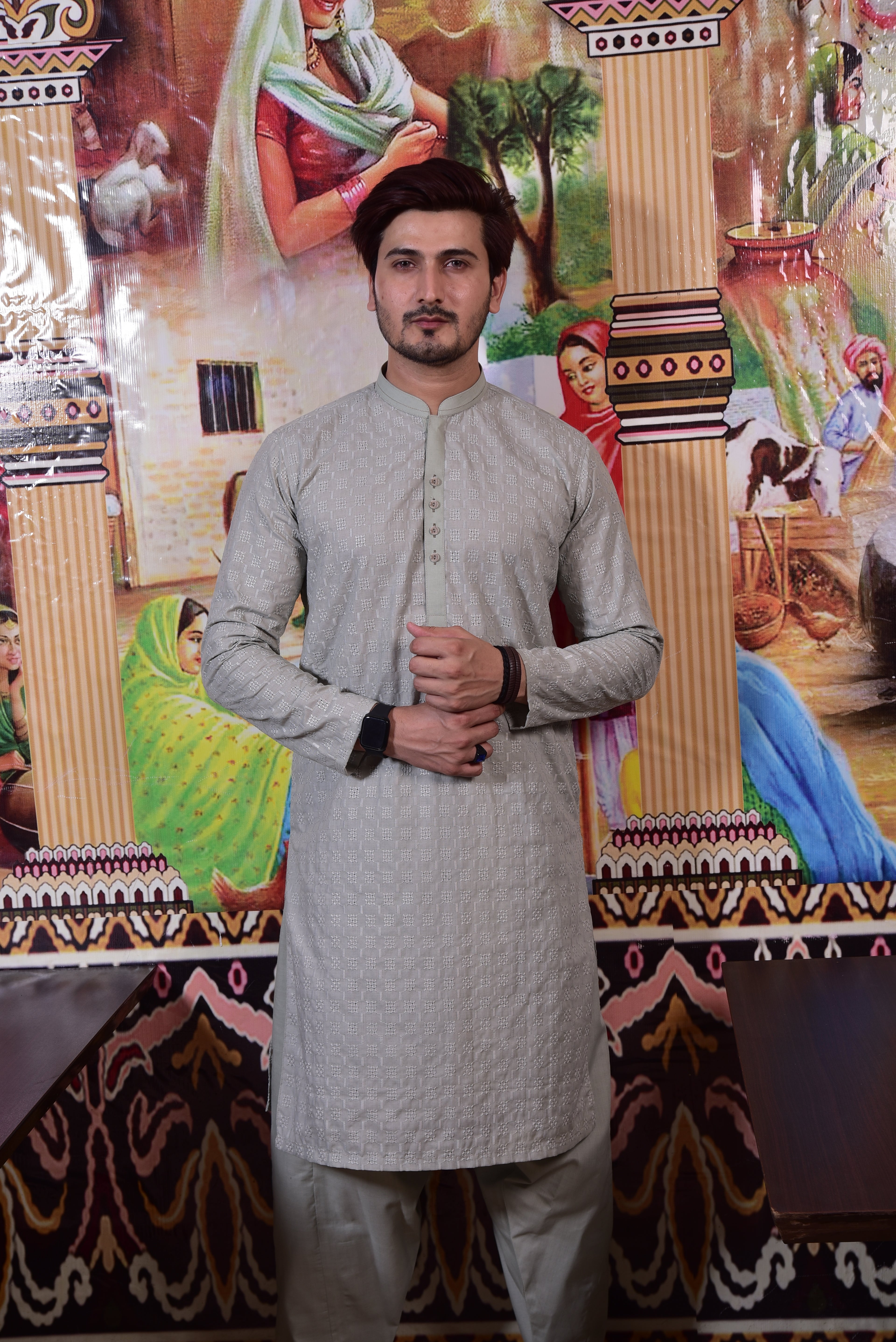 Light Grey Kurta Trousers/Shalwar