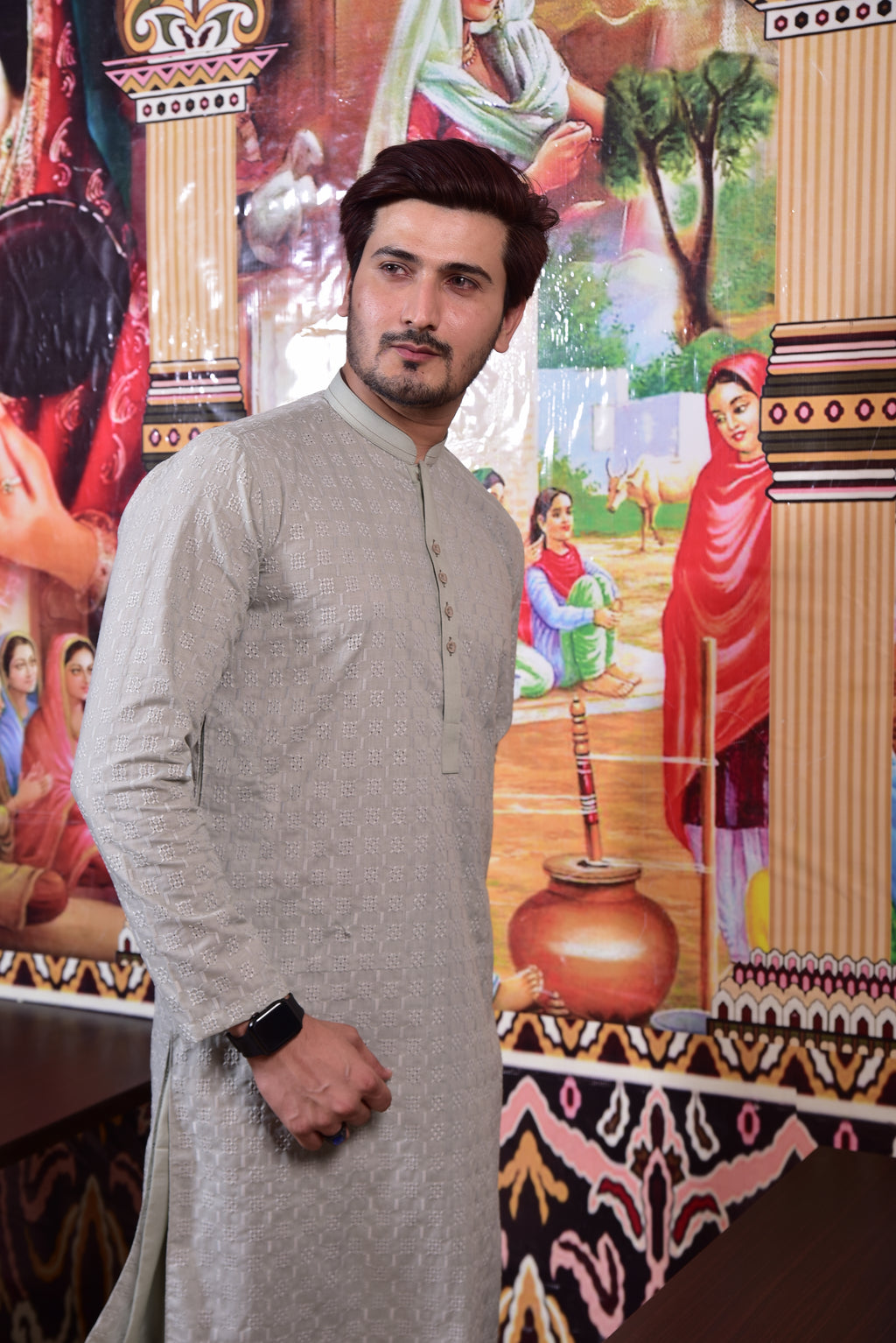 Light Grey Kurta Trousers/Shalwar