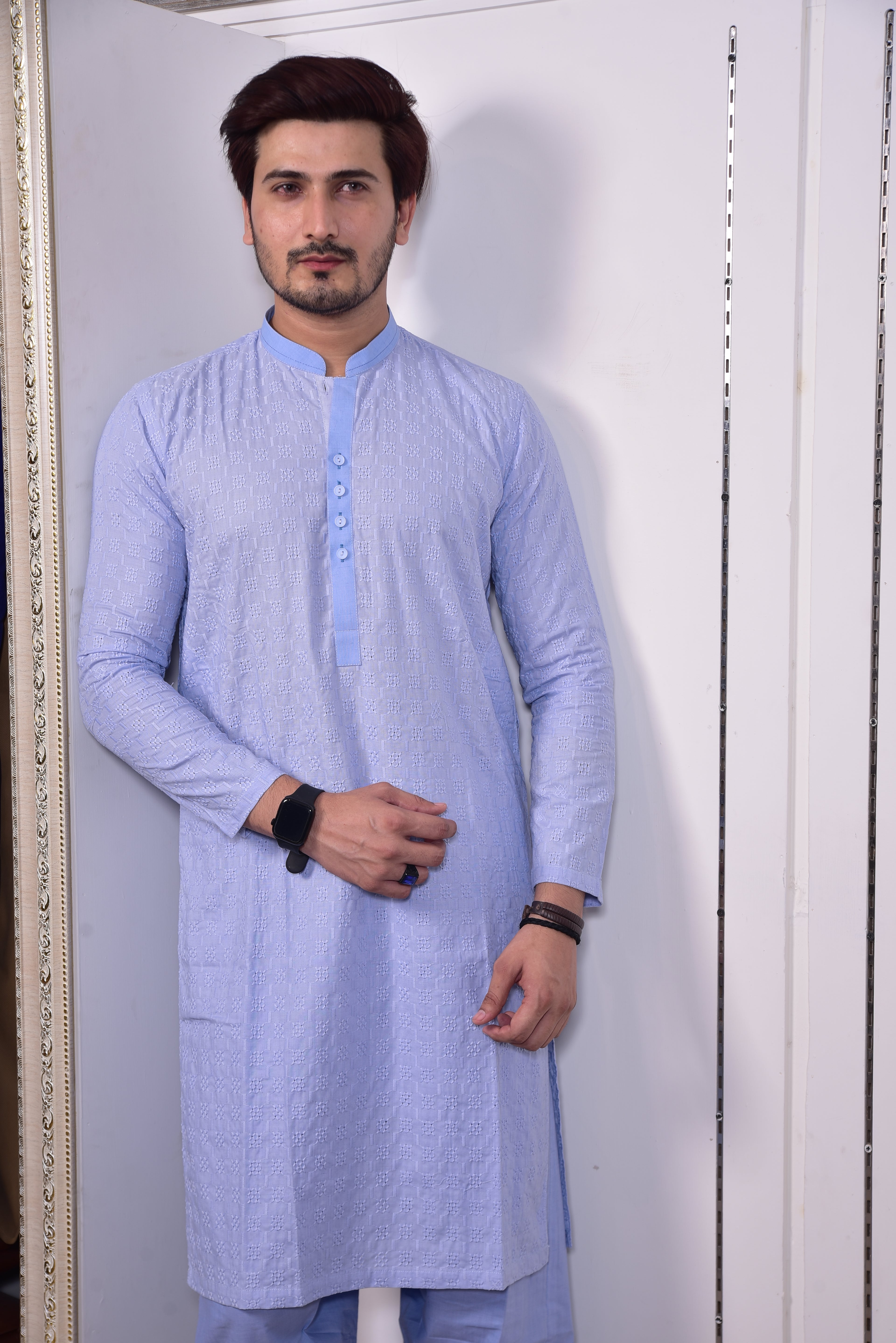 Sky Blue Kurta Trousers/Shalwar