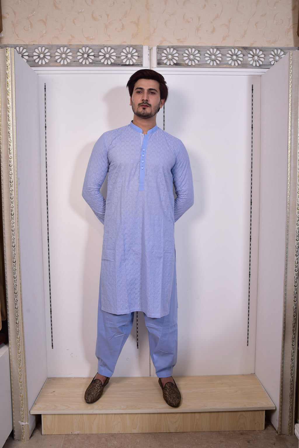 Sky Blue Kurta Trousers/Shalwar