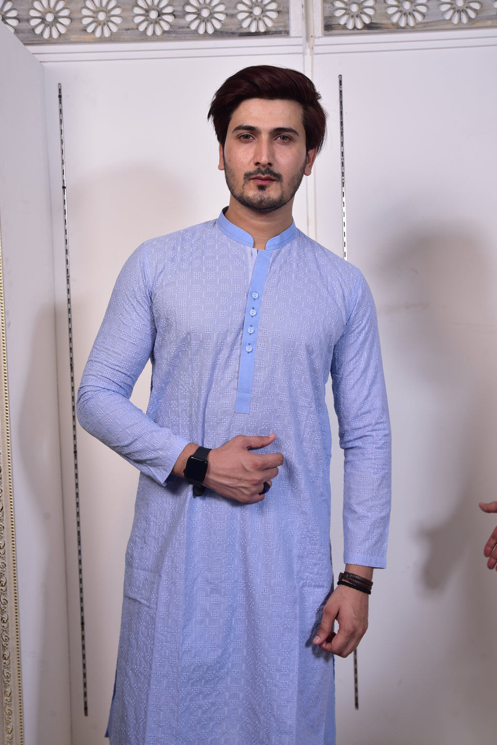 Sky Blue Kurta Trousers/Shalwar