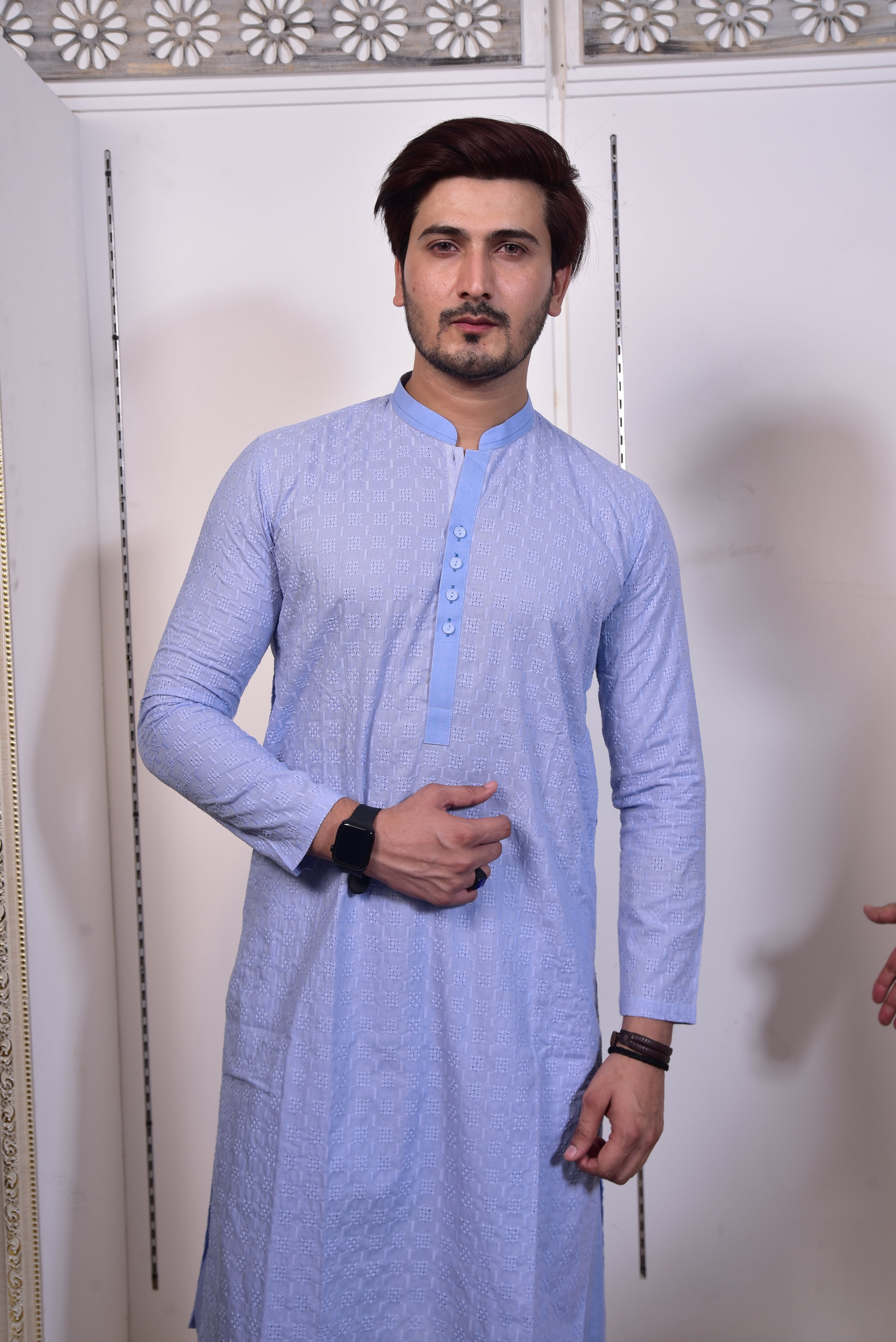 Sky Blue Kurta Trousers/Shalwar