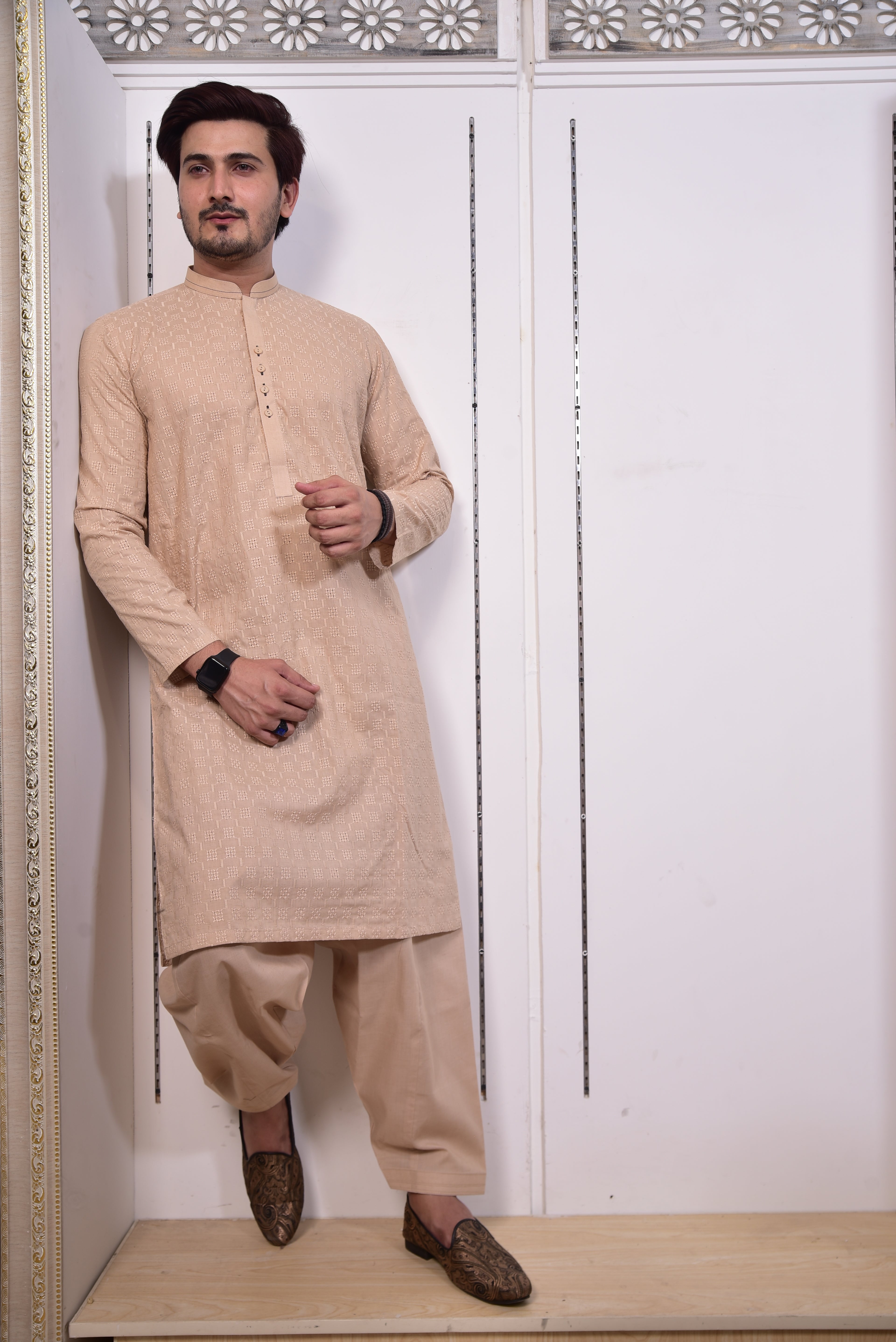 Cream Kurta Trouser