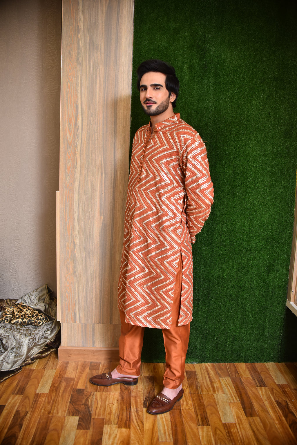 Bright Orange Kurta
