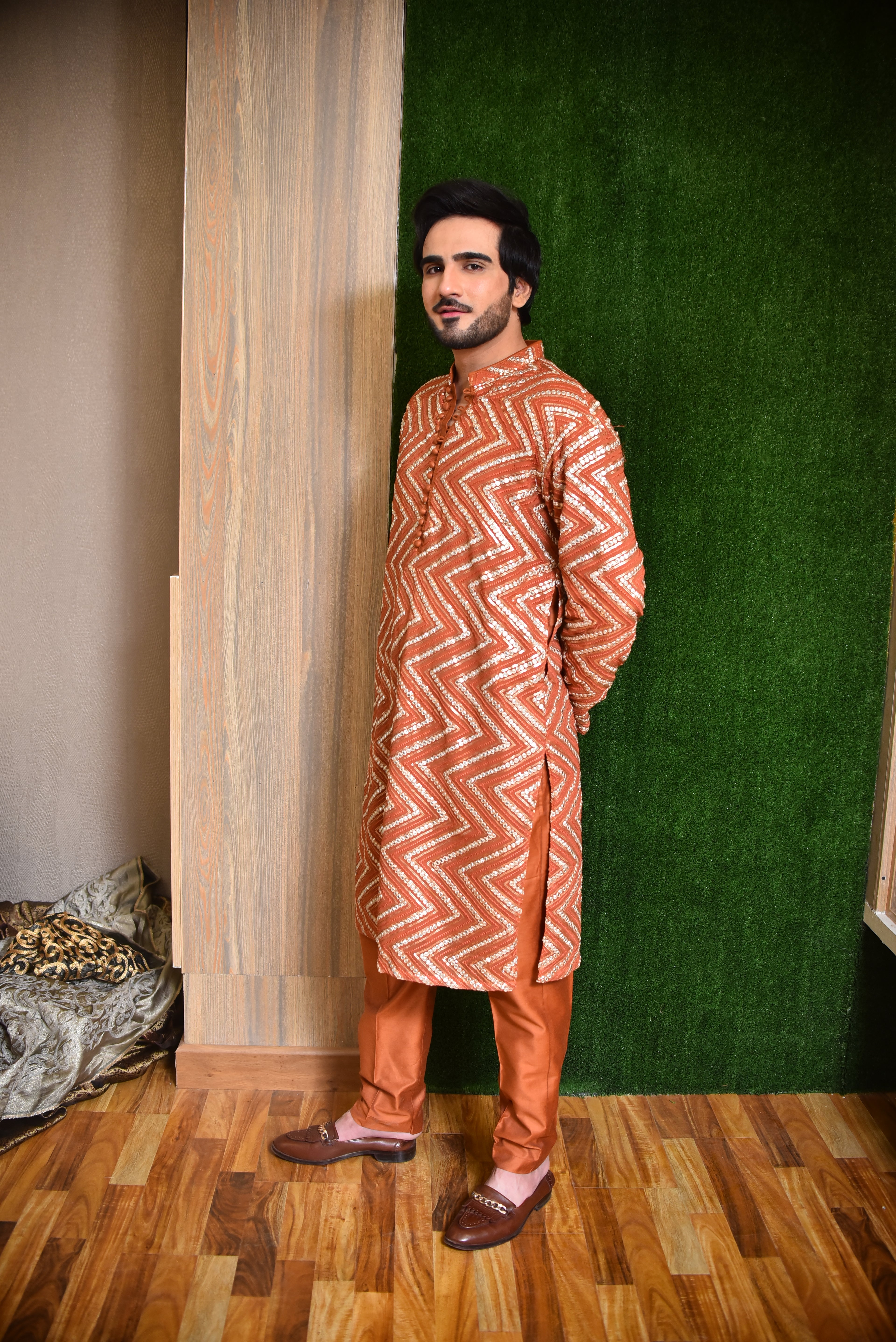 Bright Orange Kurta