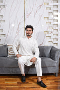 White Chiken kari Kurta Trousers