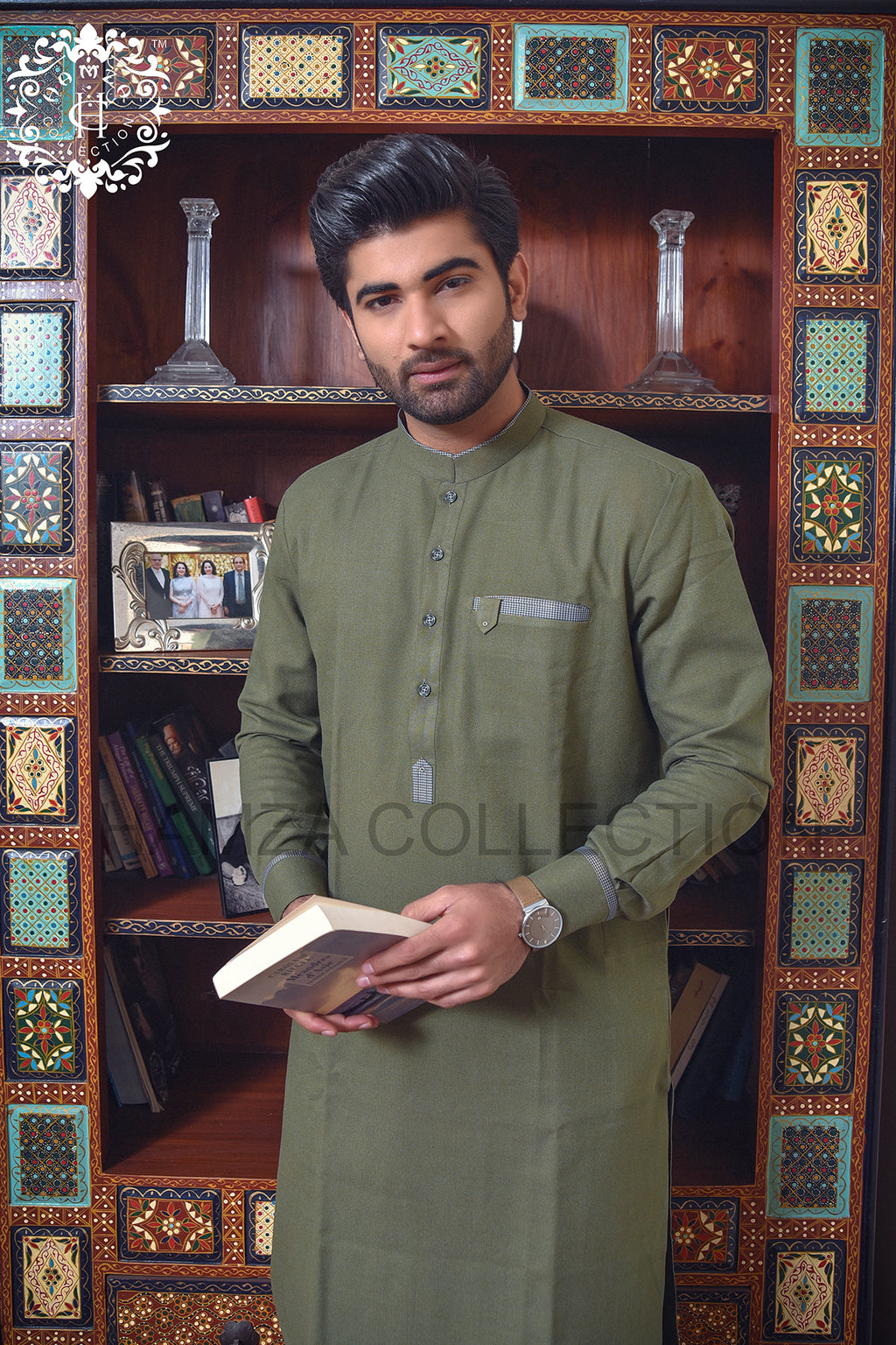 Olive Green Kurta Trousers/shalwar