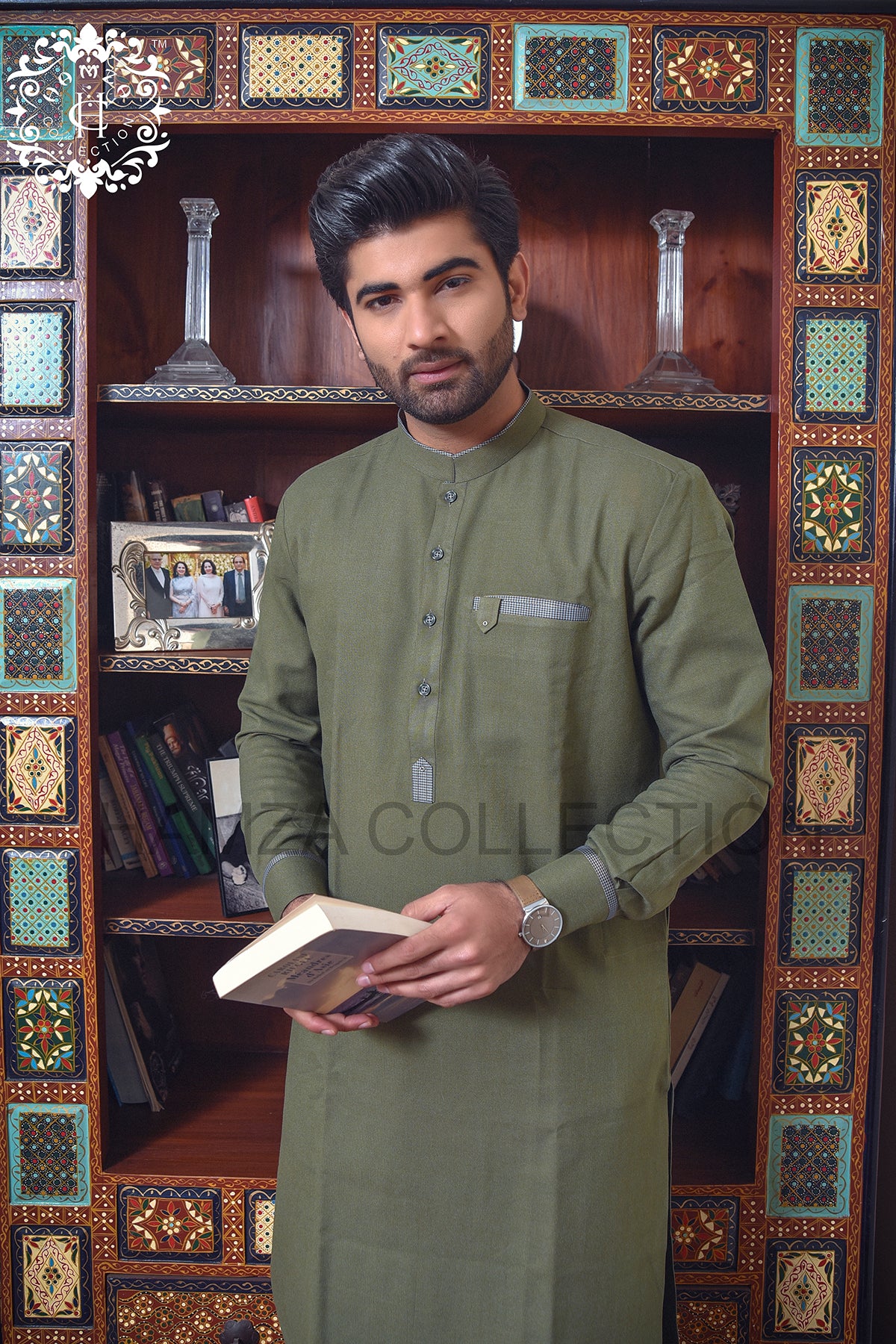 Olive Green Kurta Trousers/shalwar