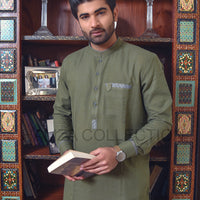 Olive Green Kurta Trousers/shalwar