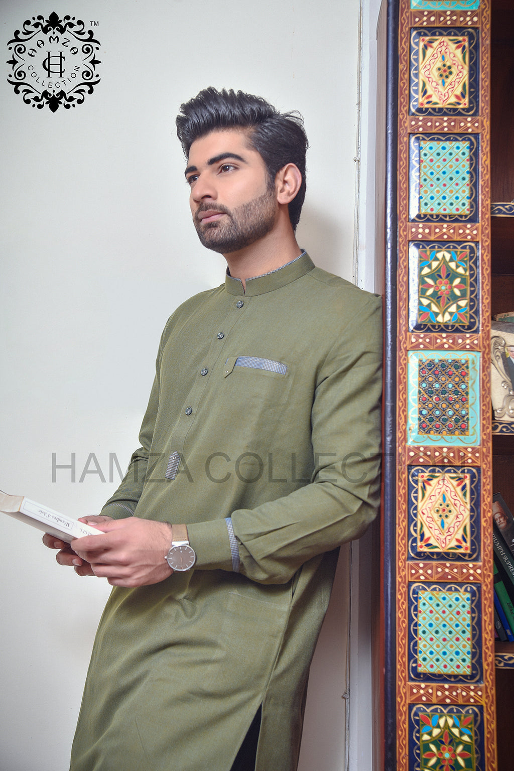 Olive Green Kurta Trousers/shalwar