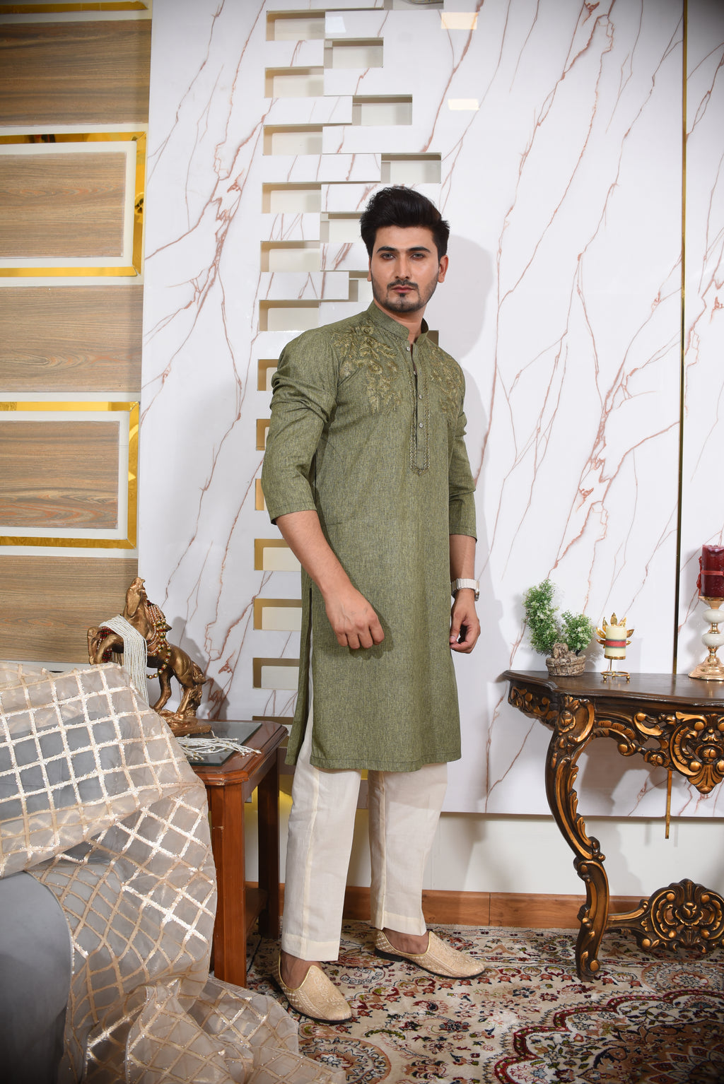 Sage Green Kurta Trouser/Shalwar