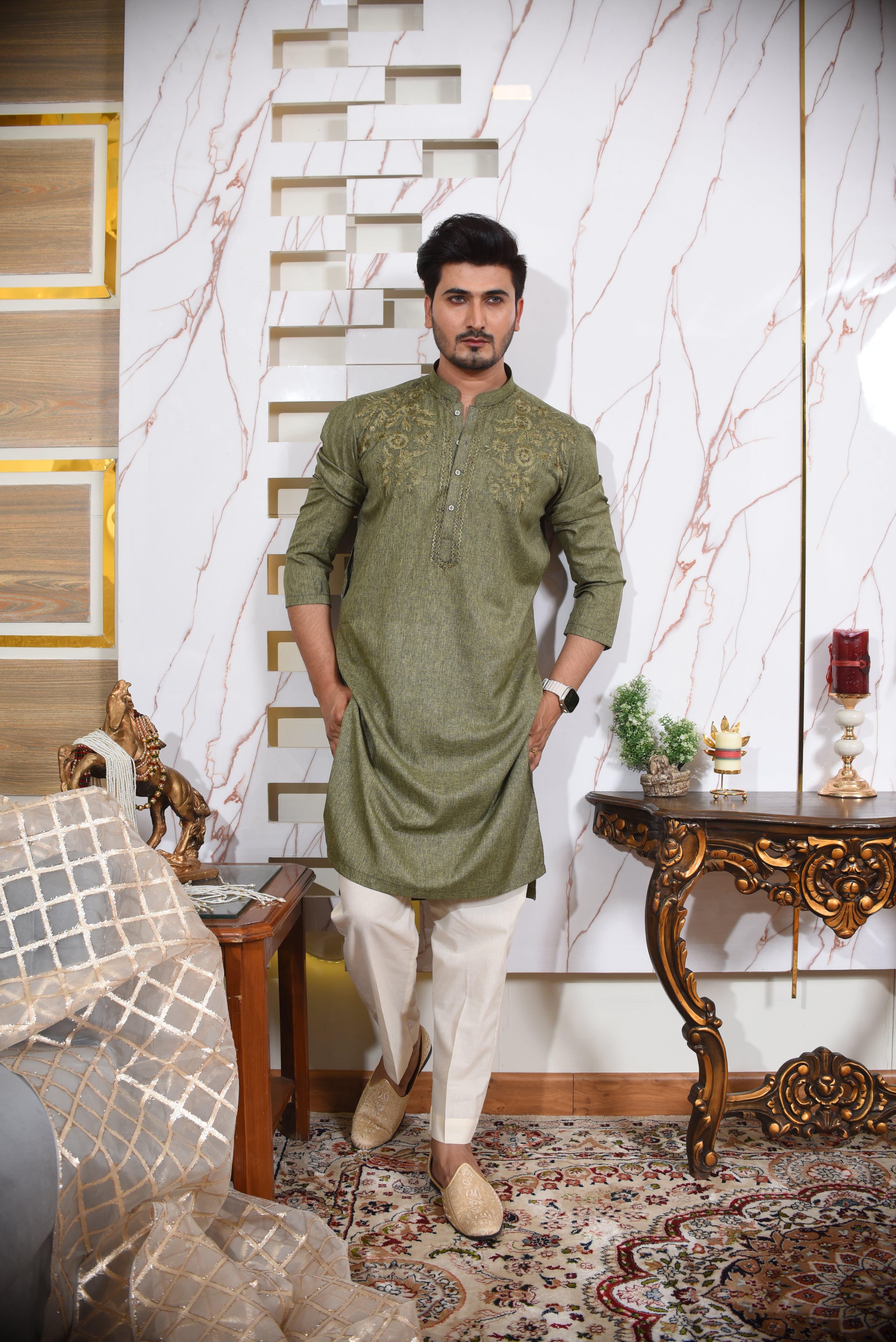 Sage Green Kurta Trouser/Shalwar