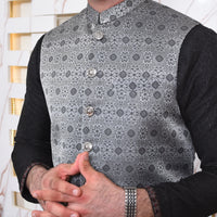 Grey Pattrened Waist Coat