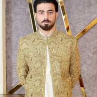 Mughal Arched Embroidered Prince Coat
