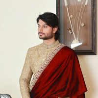 Masoori Based Gold Sherwani