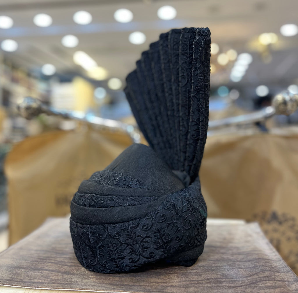 Black embroidered Turban