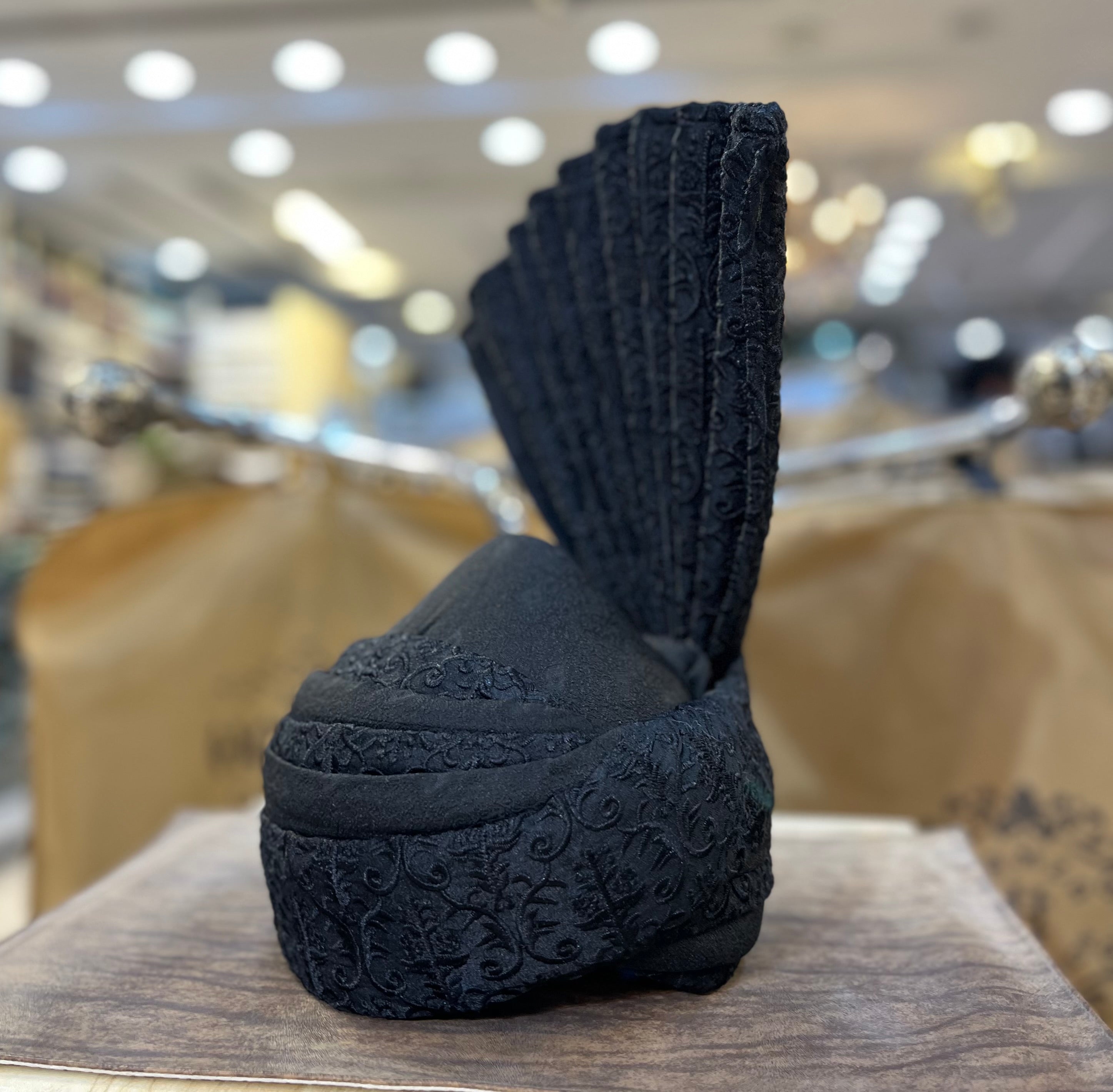 Black embroidered Turban