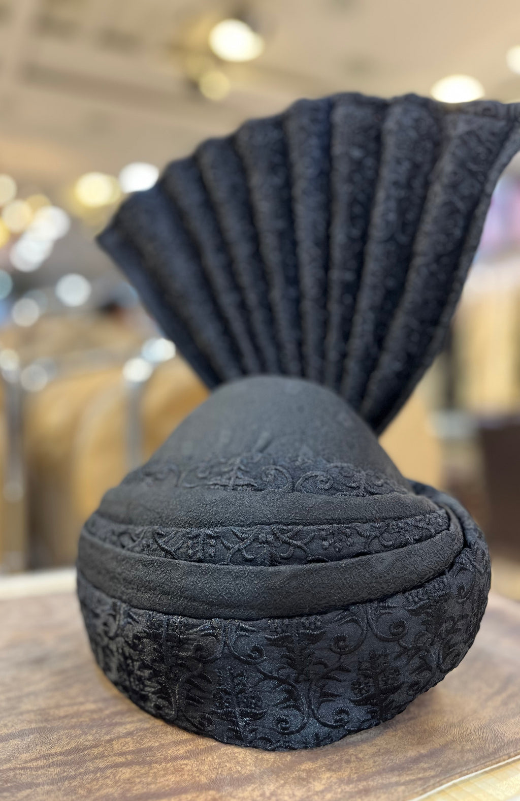 Black embroidered Turban
