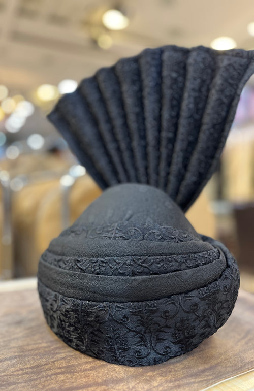 Black embroidered Turban