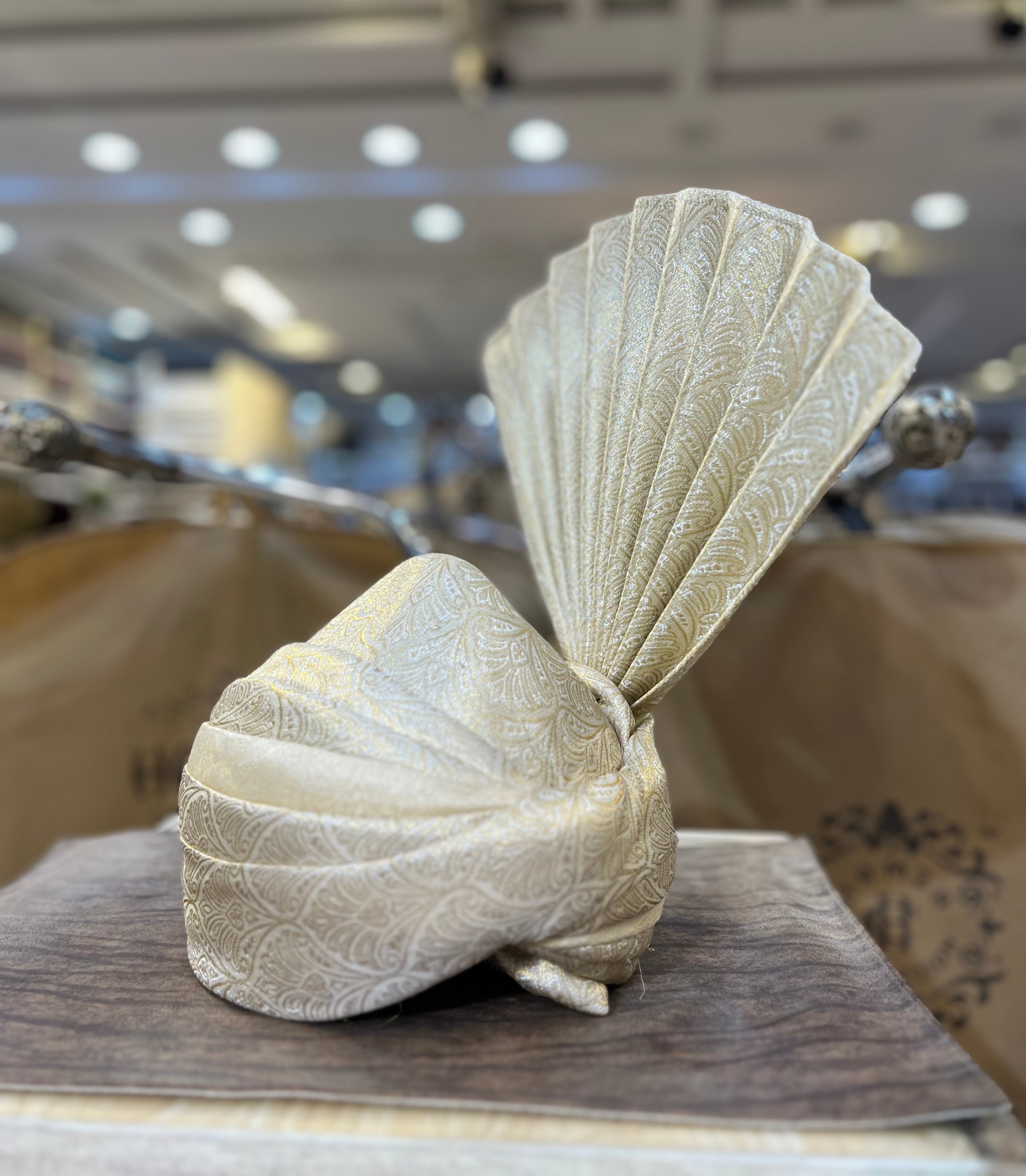 Classic Cream Gold Turban
