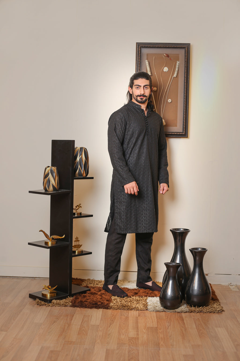 Striking Black Kurta