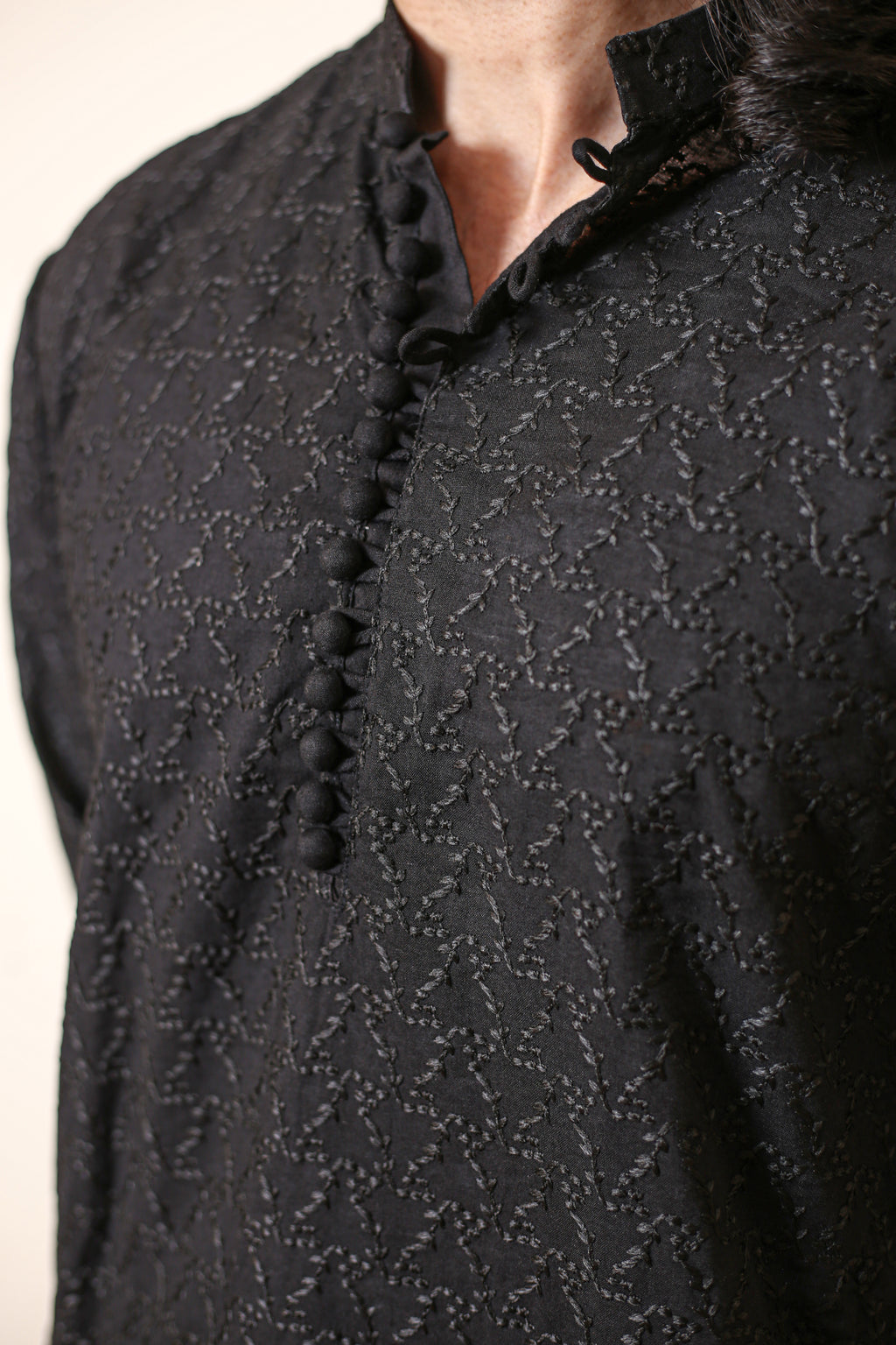 Striking Black Kurta