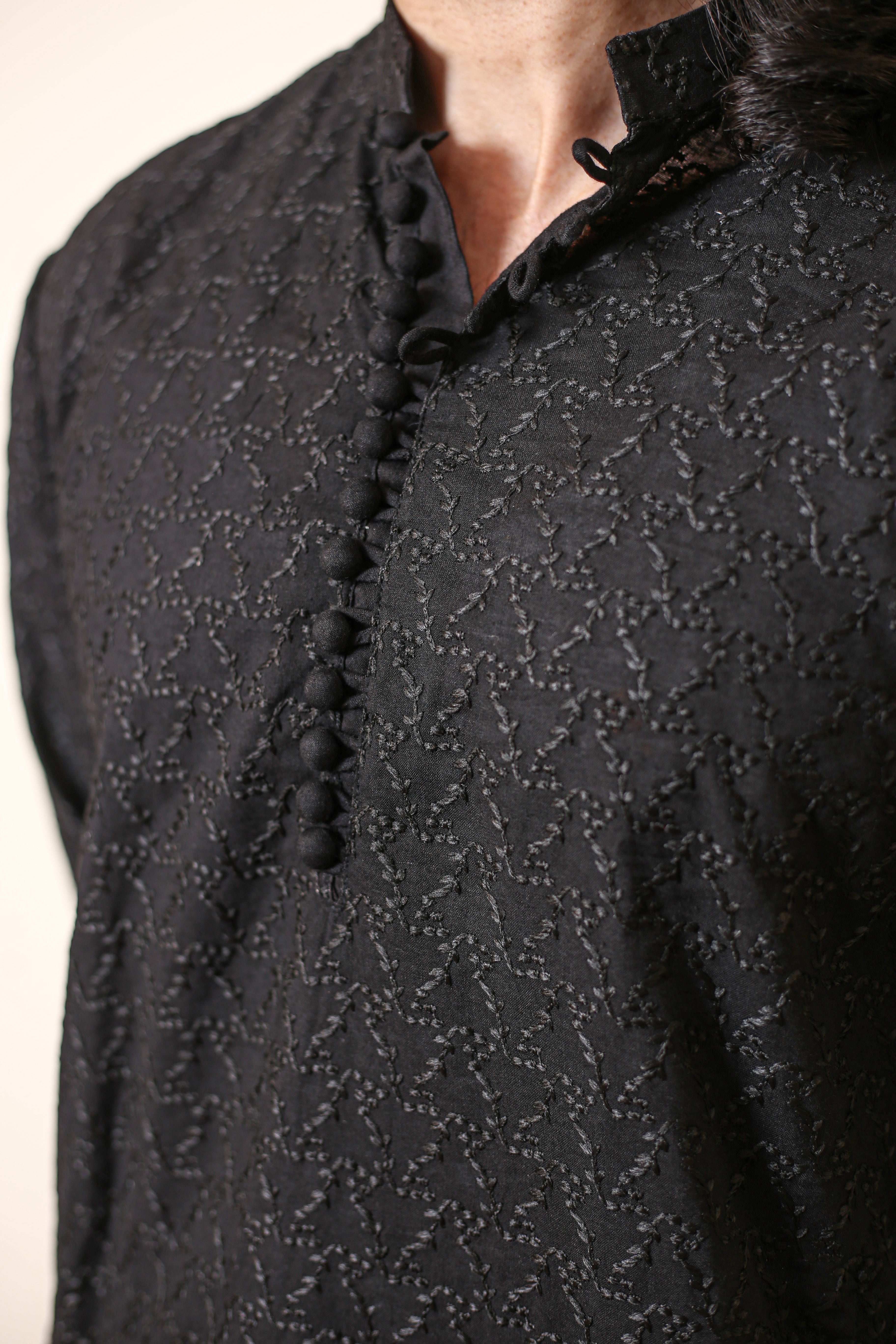 Striking Black Kurta