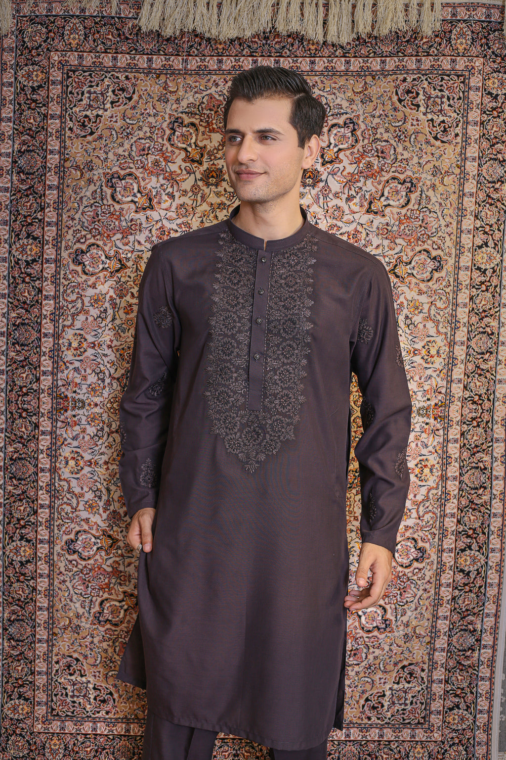 Deep Purple Embroided Kurta