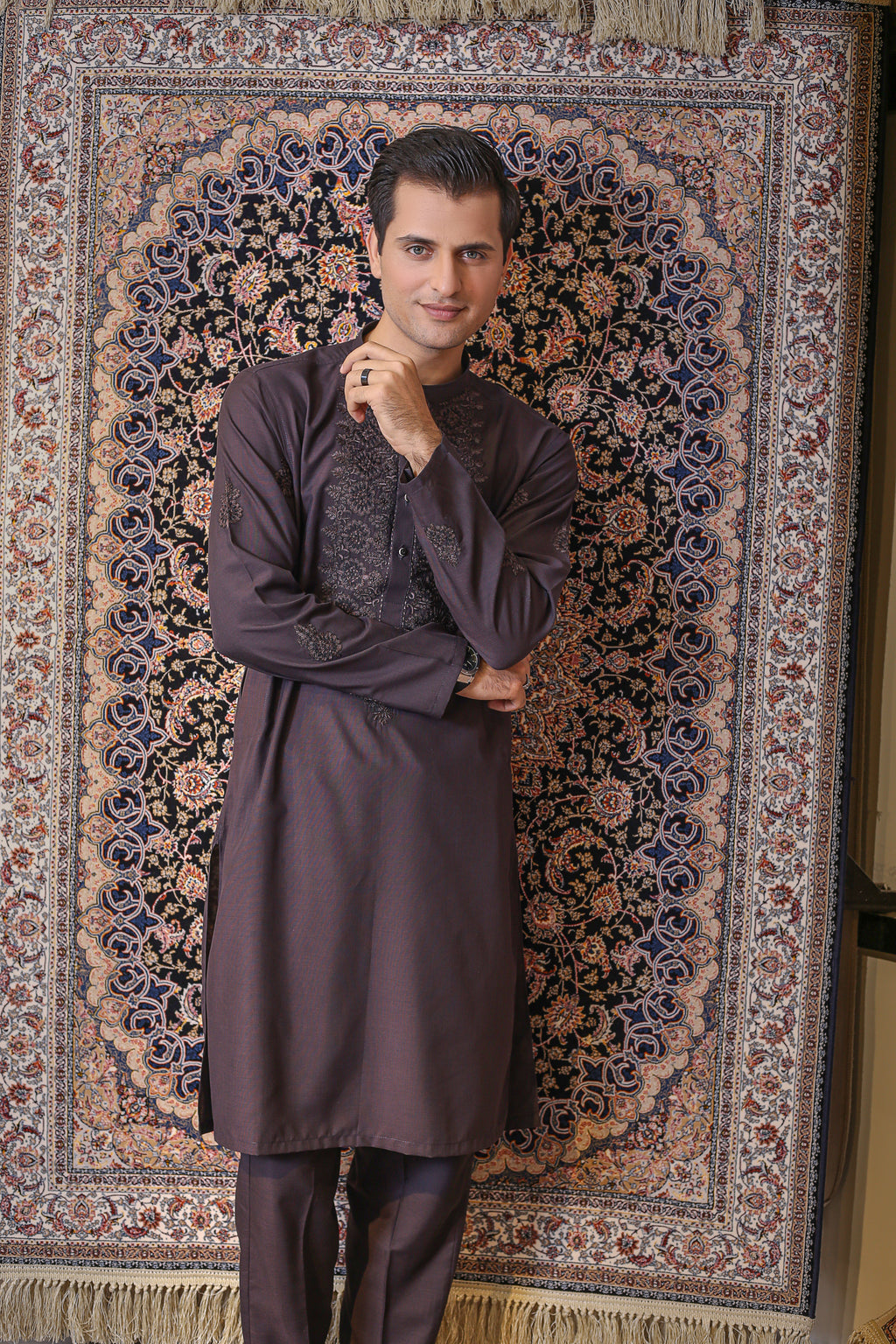 Deep Purple Embroided Kurta