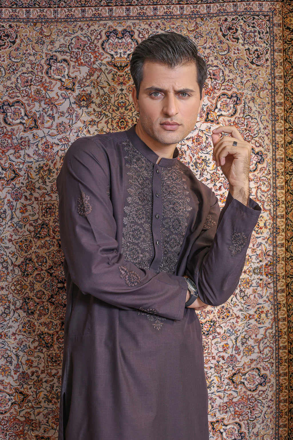 Deep Purple Embroided Kurta