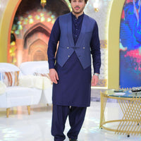 Blue Tonal Waist Coat