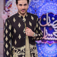 Black Embroided Prince Coat