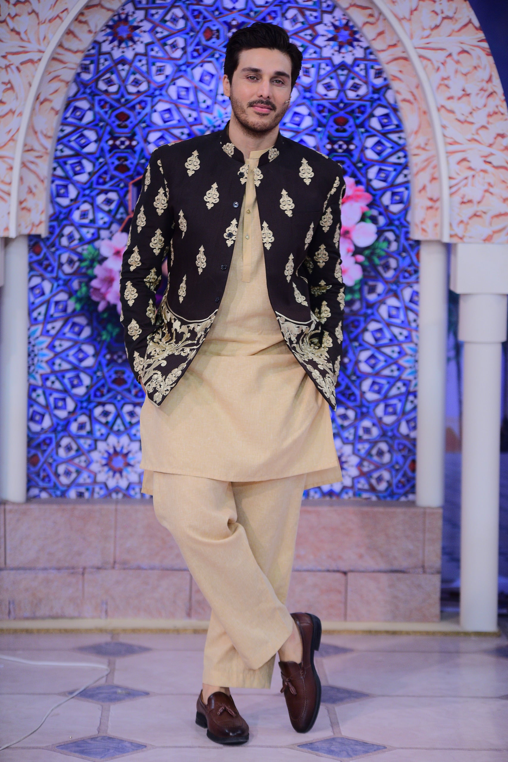 Black Embroided Prince Coat