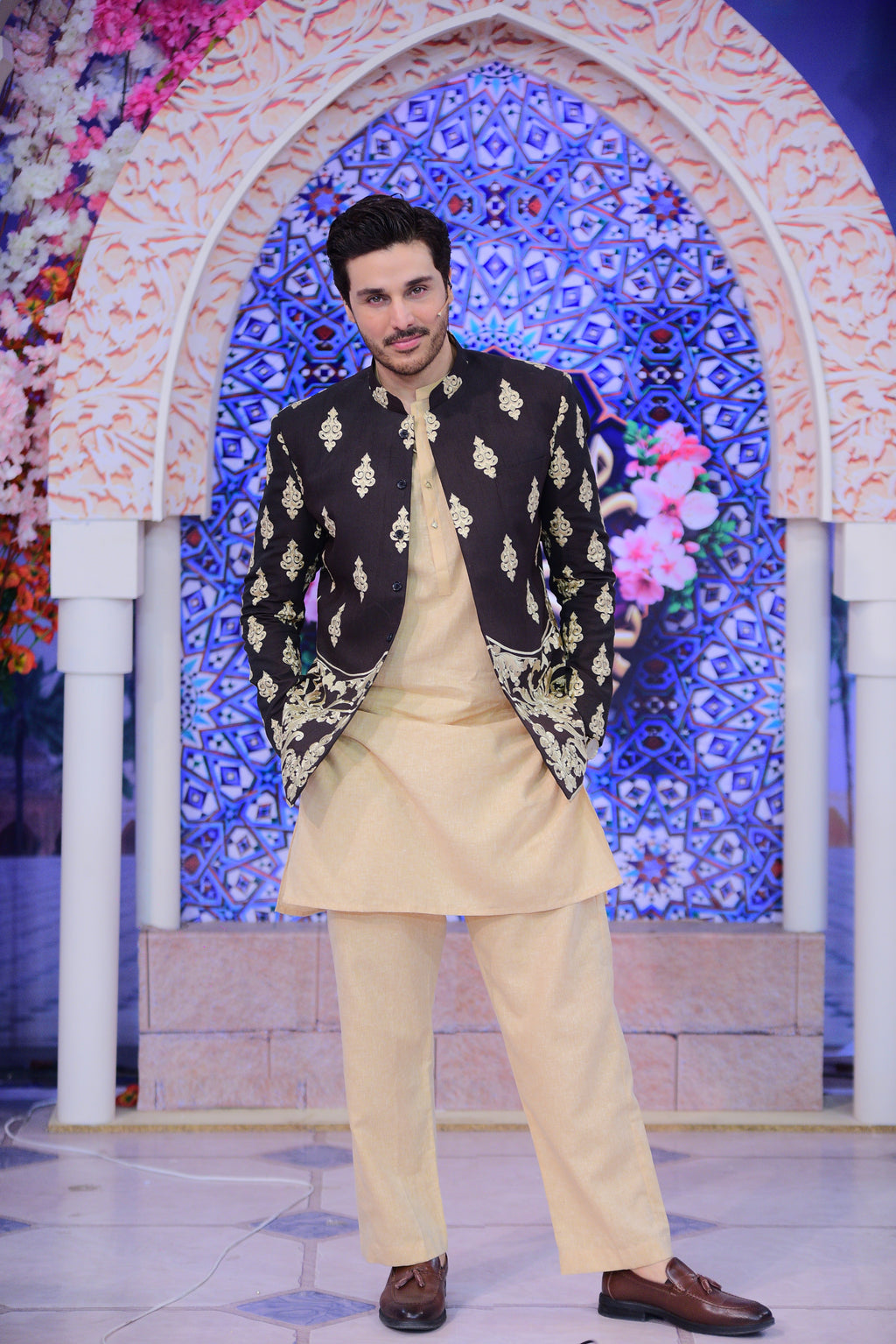 Black Embroided Prince Coat