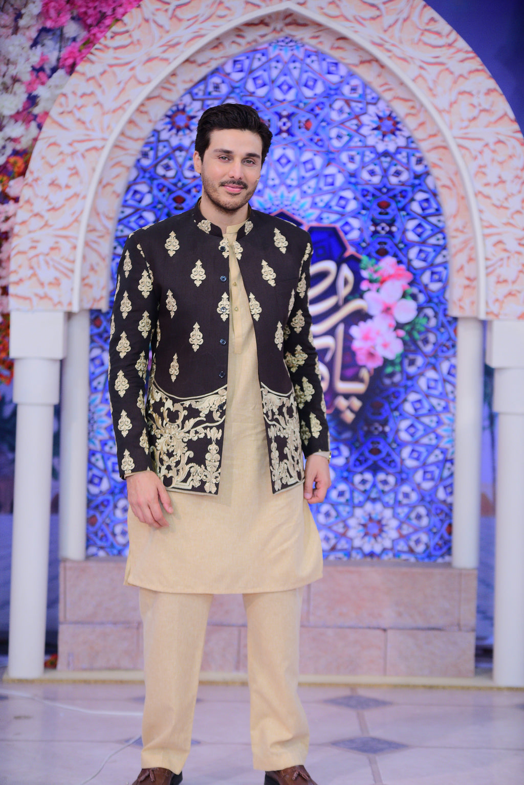 Black Embroided Prince Coat