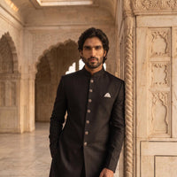 Plain Black Sherwani
