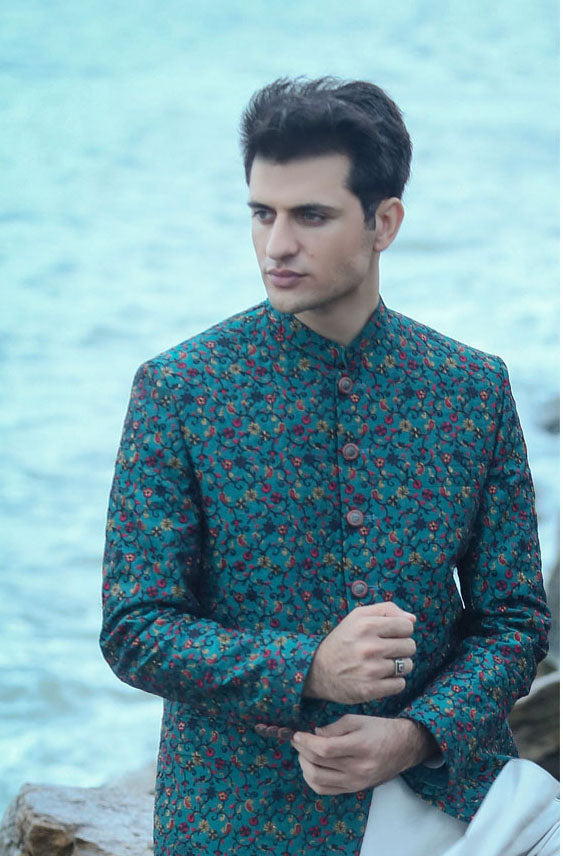 Deep Teal Prince Coat
