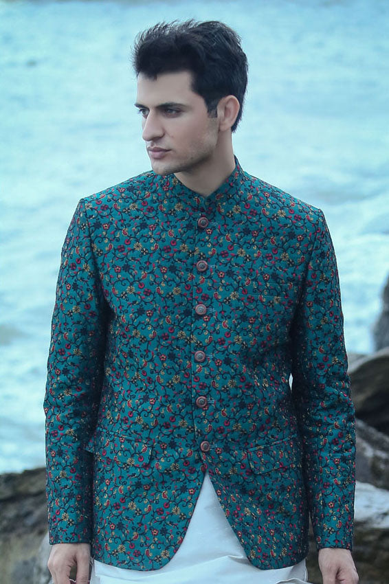 Deep Teal Prince Coat