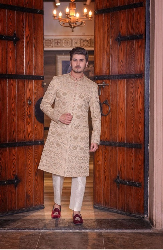 Masoori Champion Gold Embroidered Sherwani