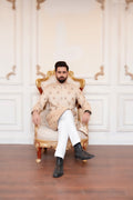 Ivory Dull Silk Sherwani