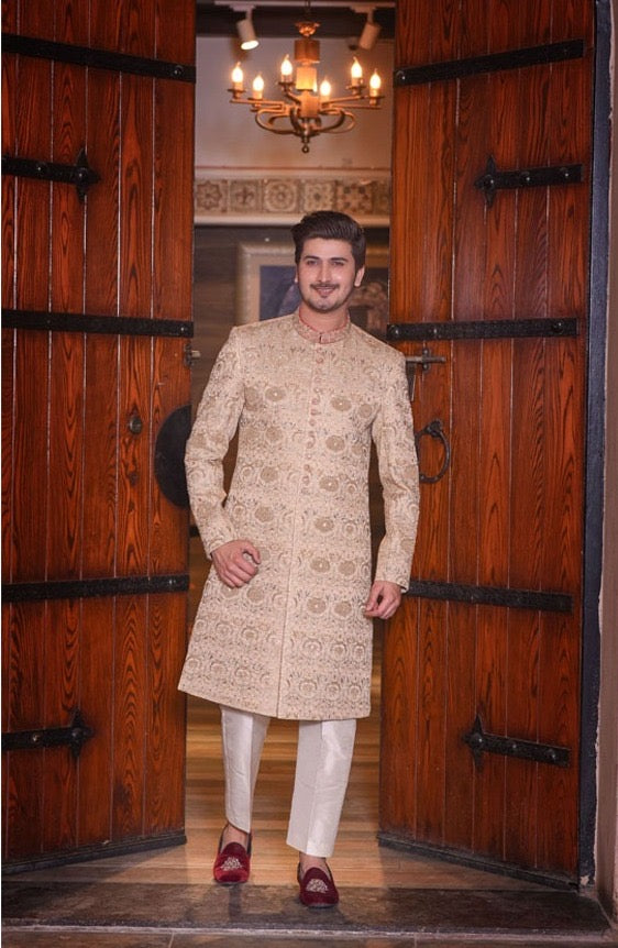 Masoori Champion Gold Embroidered Sherwani