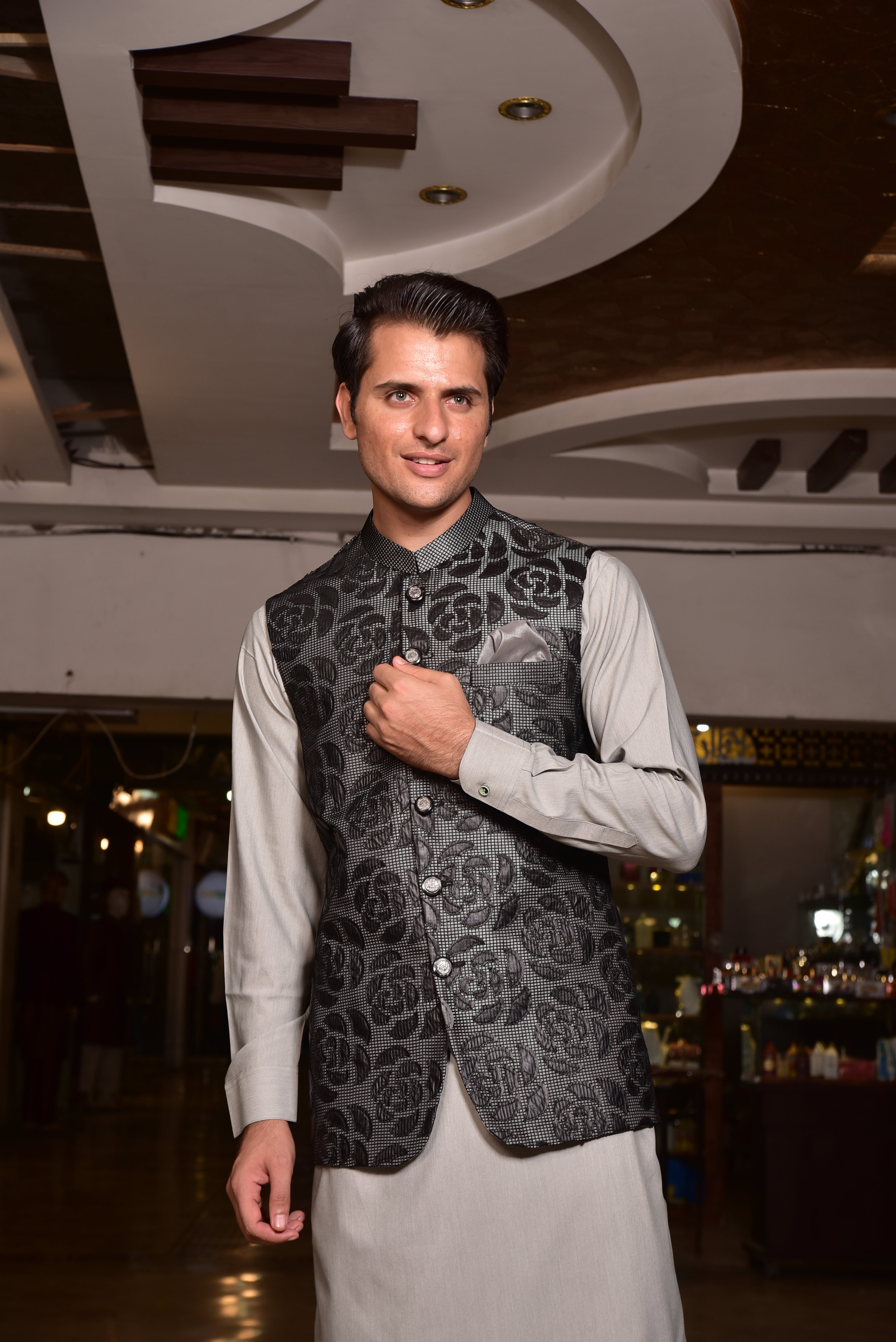 Rose Grid Waist Coat
